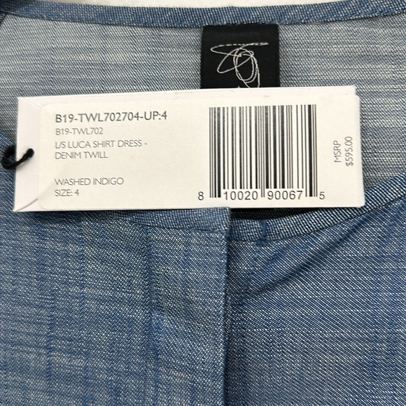 NWT Zero + Maria Cornejo Washed Indigo 100%Cotton, sleeves, 2 pockets - Picture 16 of 16